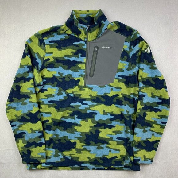 Eddie Bauer First Ascent Mens Sweater Large Camo Fleece Cloud Layer Pro 1/4 Zip - Picture 1 of 8